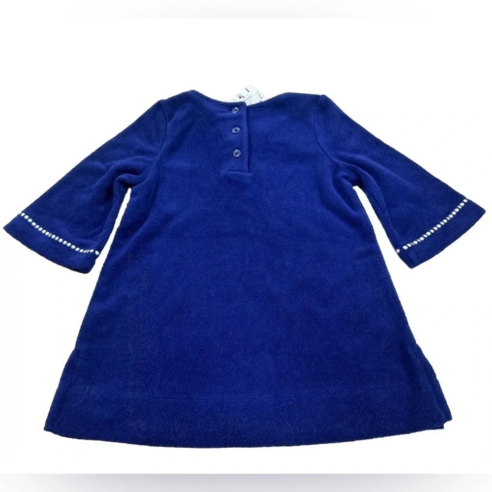 Janie and Jack Girls 12-18 Month Blue Terry Swim Cover With White Stitch